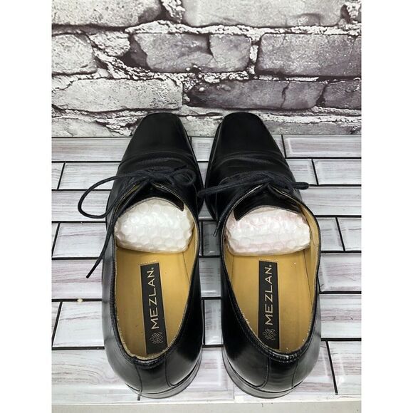 Mezlan Lancer Black Leather Square Cap Toe Lace Oxfords Shoes Men sz 10M US/43EU main image 14